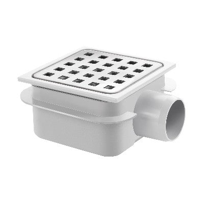 PILETTA IN ABS CON GRIGLIA IN ACCIAIO INOX Misura: 150 x 150 x H. 80/99