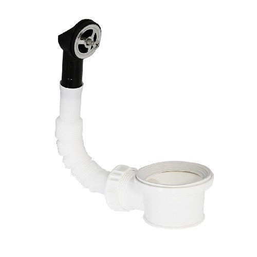 PILETTA PASSANTE CON TROPPOPIENO TONDO PER LAVABO INOX Misura: Diam. 55 mm