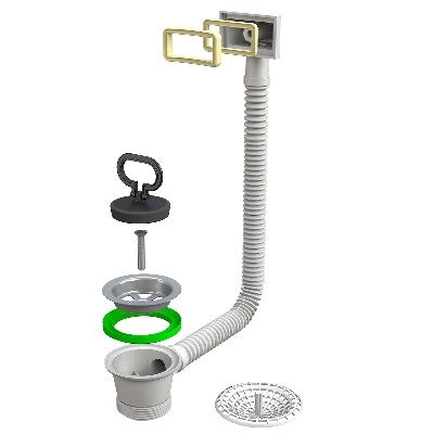 PILETTA PER LAVELLO CUCINA CON TROPPOPIENO Misura: 1"1/2