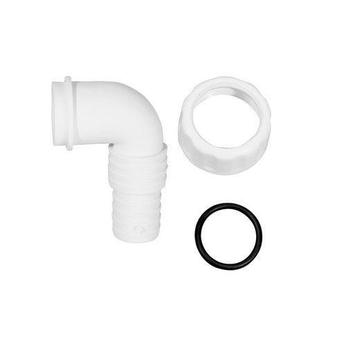 PIPETTA CURVA PER SCARICO LAVATRICE LAVASTOVIGLIE PP Misura: 1" Bianco