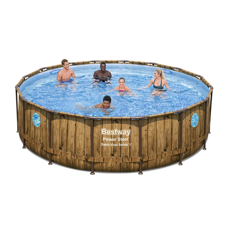 PISCINA POWER STEEL C/TELAIO E ACCES D 488X122 56725