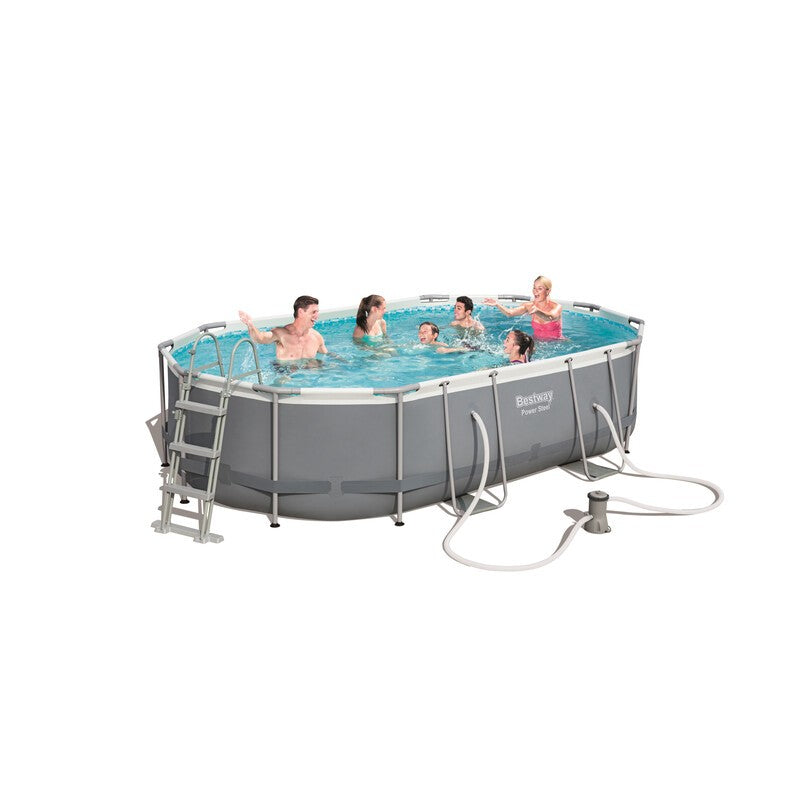 PISCINA STEEL PRO MAX C/TELAIO E POMPA 488X305X107 56448