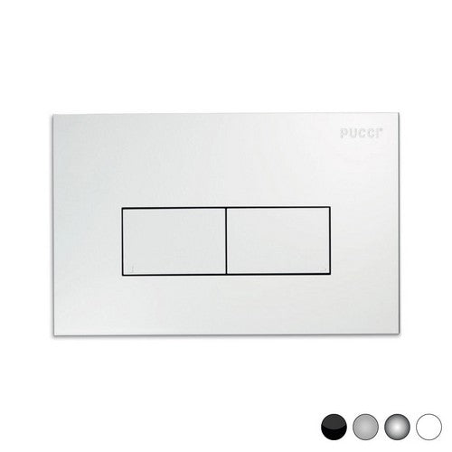 PLACCA PER CASSETTA INCASSO PUCCI ECO 2 PULSANTI LINEA MOD.2014 Misura: Cromo-Satinata