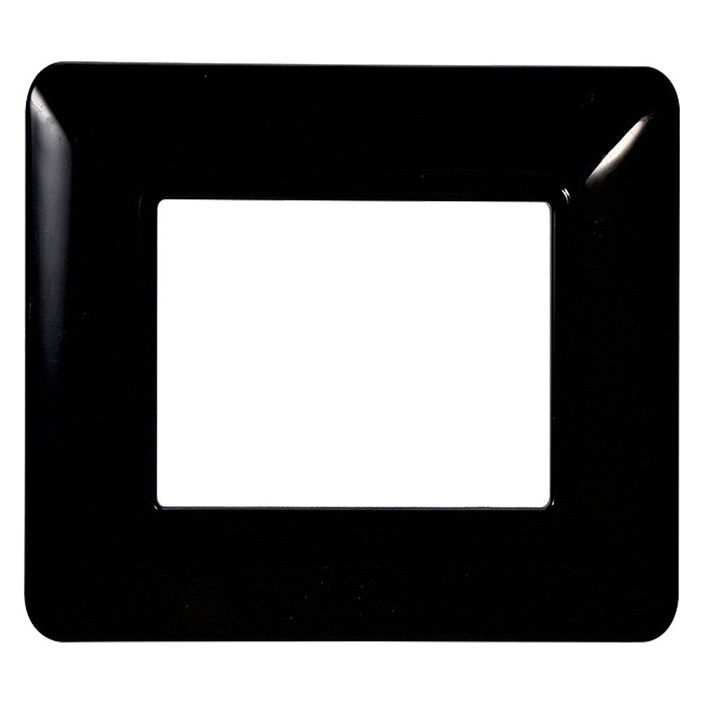 PLACCA PER INTERRUTTORE 2 posti - nera - serie 'SOLAR'