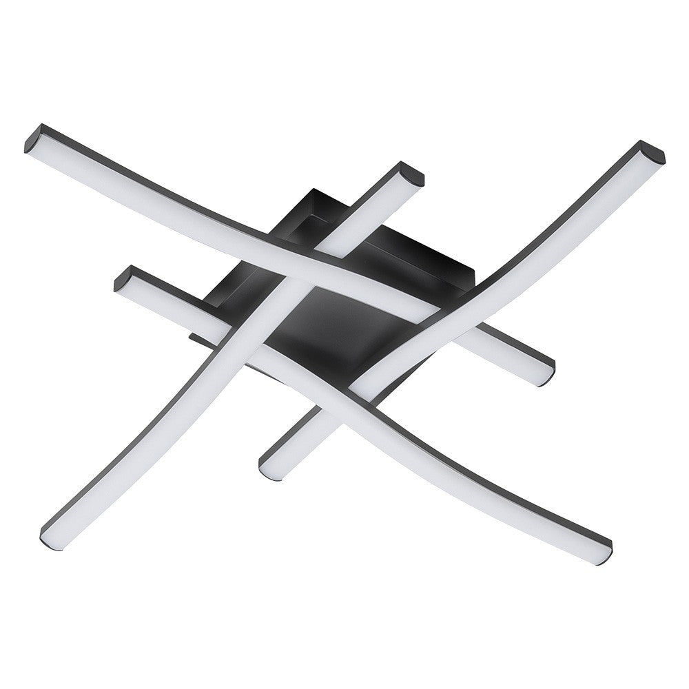 PLAFONIERA LED SERIE 'TRATTI' 20W - 2700LM - col. nero