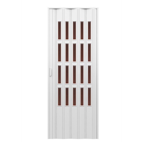 PORTA D'ARREDO PER INTERNO A SOFFIETTO CON VETRO MOLATO BRONZO Misura: cm 100 x 214