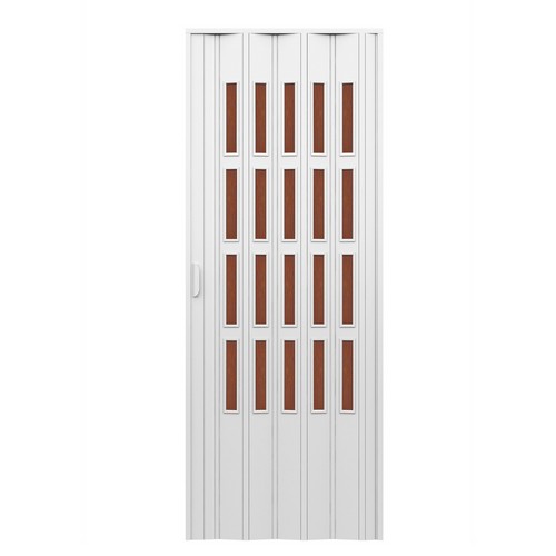 PORTA D'ARREDO PER INTERNO A SOFFIETTO CON VETRO NIAGARA BRONZO Misura: cm 83 x 214