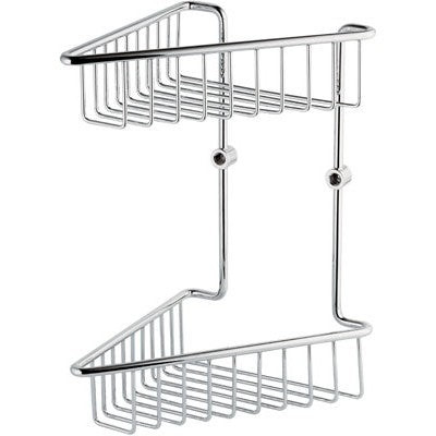 PORTASAPONE-OGGETTI ANGOLARE DOPPIO IN OTTONE Misura: LxHxP -190x305x195 mm