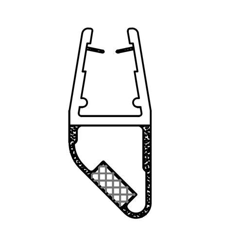 PROFILO MAGNETICO A 45° IN PVC PER CRISTALLI BOX DOCCIA 412 2MT Misura: Inv S-N