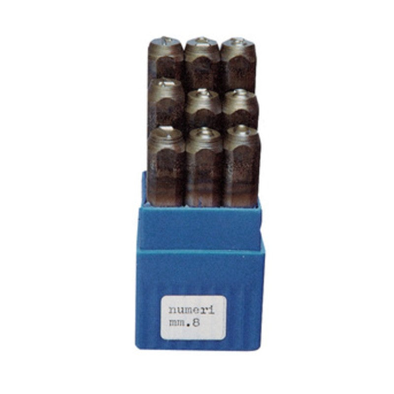 PUNZONI IN ACCIAIO SERIE  9 NUMERI 6X67 MM