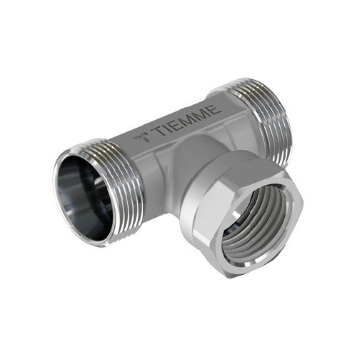 RACCORDO A T MASCHIO FEMMINA CROMATO Misura: 3/4 - 24X19 fil (D.16)
