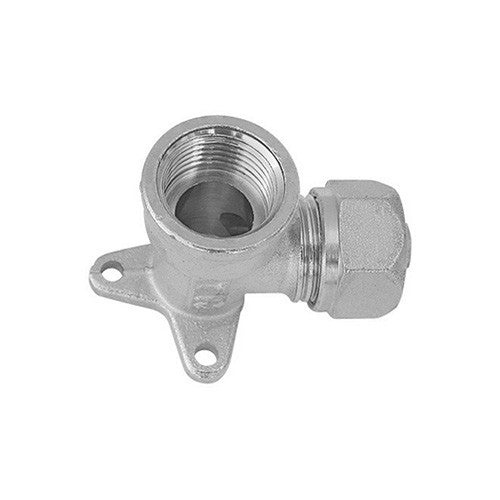 RACCORDO CURVO FEMMINA CON FLANGIA A 3 FORI TIEMME PER MULTISTRATO Misura: 1/2 x 14