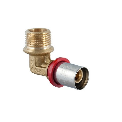 RACCORDO CURVO MASCHIO A PRESSARE PER MULTISTRATO Misura: 1"1/2 x 50