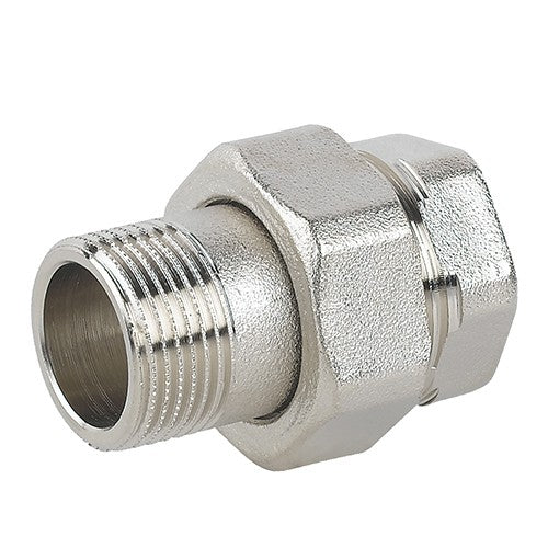RACCORDO DIRITTO 3 PZ MF SEDE PIANA IN OTTONE NICHELATO C/GUARNIZIONE Misura: 1"1/2