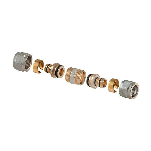 RACCORDO DIRITTO DOPPIO A COMPRESSIONE P/MULTISTRATO 2 PZ ASSEMBLATO Misura: 1"-26(2,00) x 1"-26(2,00)