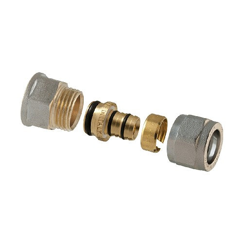 RACCORDO DIRITTO FEMMINA A COMPRESSIONE P/MULTISTRATO 2PZ ASSEMBLATO Misura: 3/4 x 3/4- 20 (2,00)