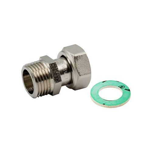 RACCORDO DIRITTO NI M-F CON GIRELLO E GUARNIZIONE PIANA Misura: 1" x 1"