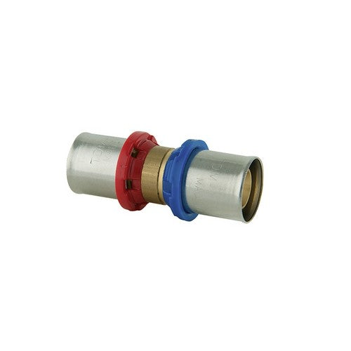 RACCORDO DRITTO DOPPIO PER CAMBIO SPESSORE TUBO A PRESSARE MULTISTRATO Misura: 20x2 20x2,25