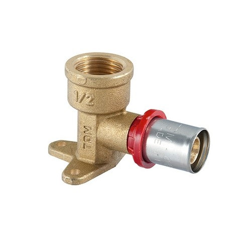 RACCORDO GOMITO FEMMINA A STAFFA A PRESSARE PER MULTISTRATO Misura: 1/2" x 20