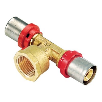 RACCORDO PRESS A T FEMMINA COMPACT PER MULTISTRATO Misura: 26 x 3,0 - 3/4" - 26 x 3,0