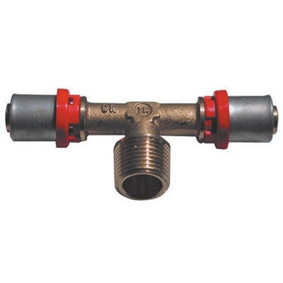 RACCORDO PRESS A T MASCHIO PER MULTISTRATO Misura: 1/2 x 20 -CONF