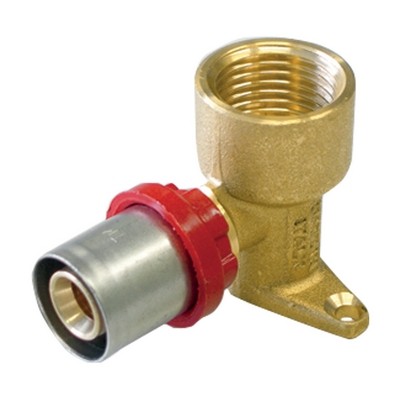 RACCORDO PRESS CURVO F CON FLANGIA COMPACT PER MULTISTRATO Misura: 20 X 2,0 -1/2"