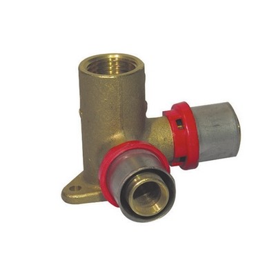 RACCORDO PRESS CURVO FEMMINA CON FLANGIA DOPPIA COLLO BASSO Misura: 1/2 x 14
