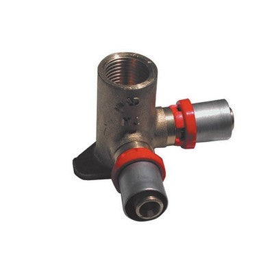 RACCORDO PRESS CURVO FEMMINA CON FLANGIA DOPPIA PER MULTISTRATO Misura: 1/2x16 -CONF