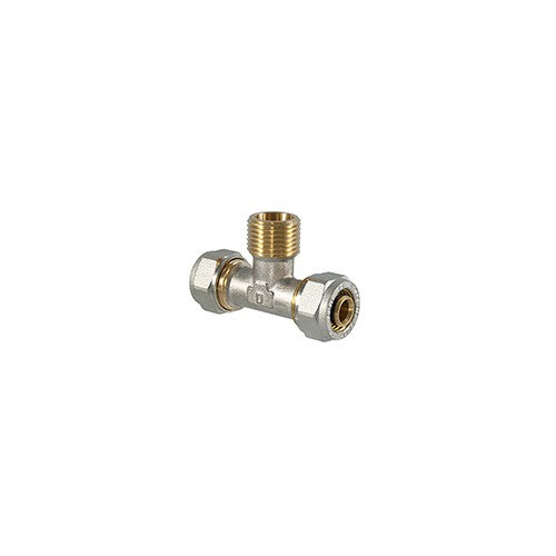 RACCORDO TEE MASCHIO A COMPRESSIONE PER MULTISTRATO Misura: 20 x 1/2 x 20