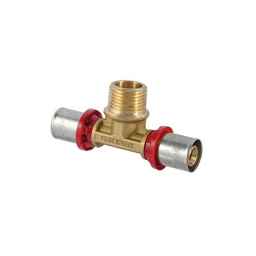 RACCORDO TEE MASCHIO A PRESSARE PER MULTISTRATO Misura: 3/4" x 26
