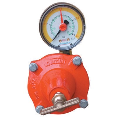 REGOLATORE GAS GPL ALTA PRESSIONE PRIMO STADIO CON MANOMETRO MOD.APZ12 Misura: kg. / h 12-18