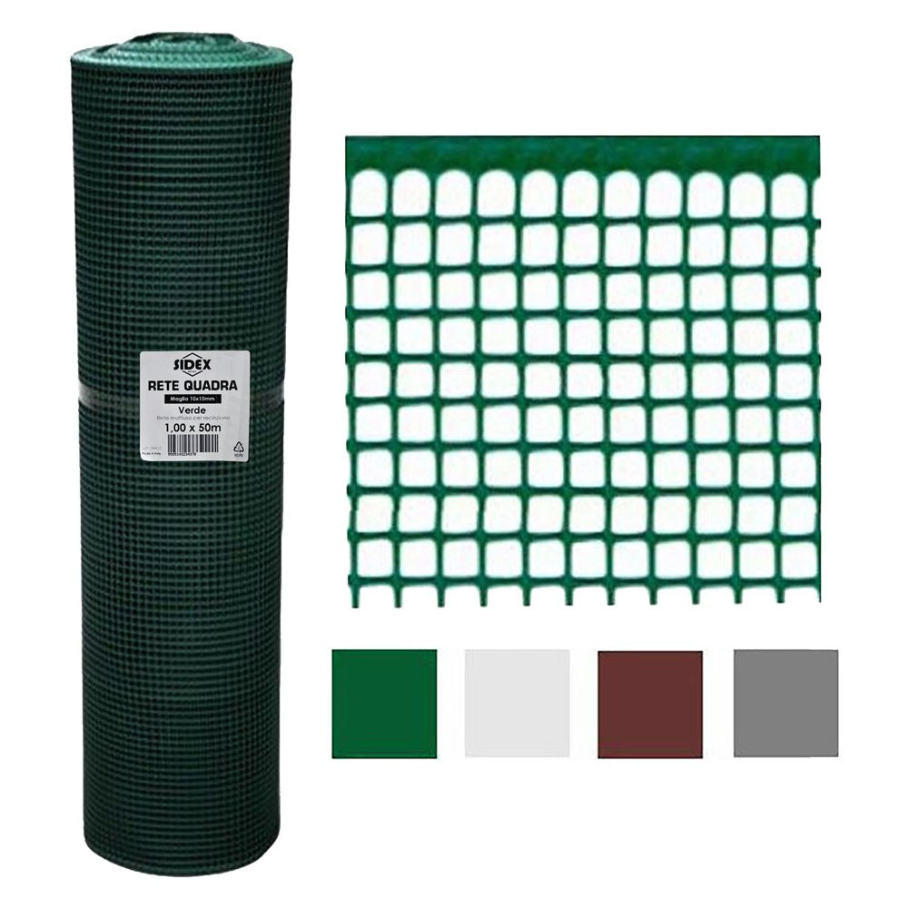 RETE DI PROTEZIONE PER BALCONI 'QUADRANET' mt. 1 x 50 - (maglia 10 x 10 mm) colore bianco
