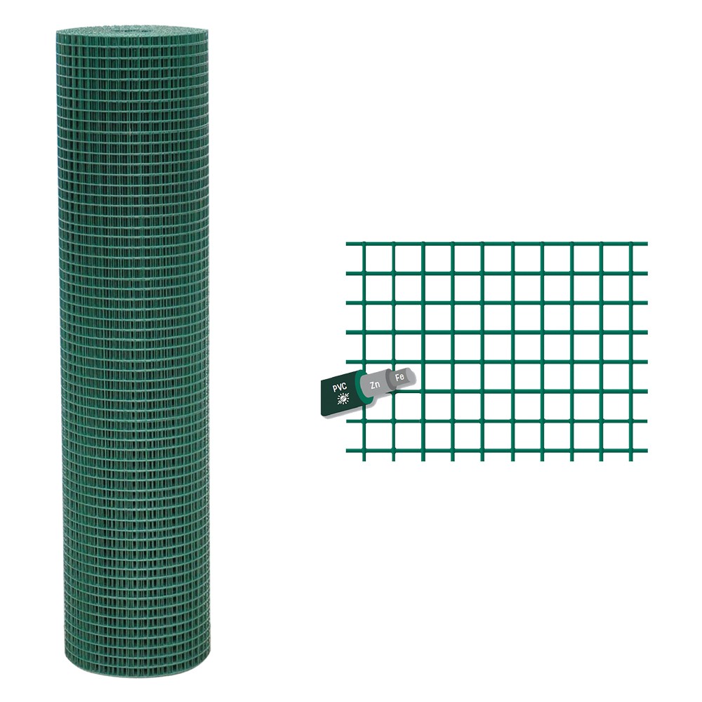 RETE ELETTROSALDATA PLASTIFICATA 12 x 12 Filo Ø mm. 1,2 - H. cm 50 x mt. 10