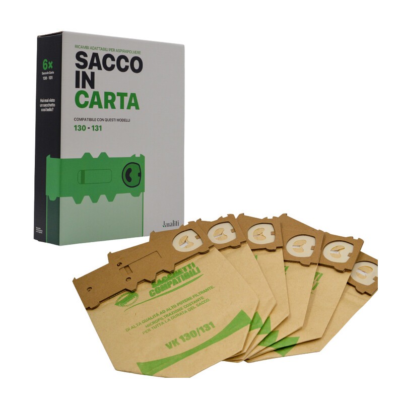 RICAMBIO FOLLETTO SACCO IN CARTA K130/1 PZ.6