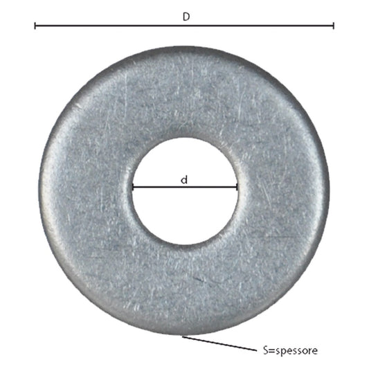RONDELLA GREMBIALINA INOX A2 M 17- 3,0 x 50 x 17 mm