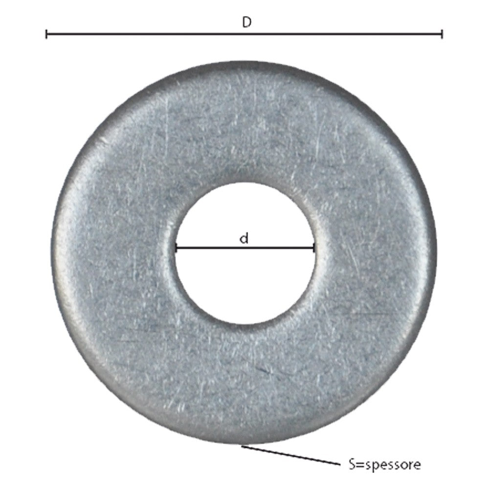 RONDELLA GREMBIALINA INOX A2 M 5 - 1,2 x 15 x 5,3 mm