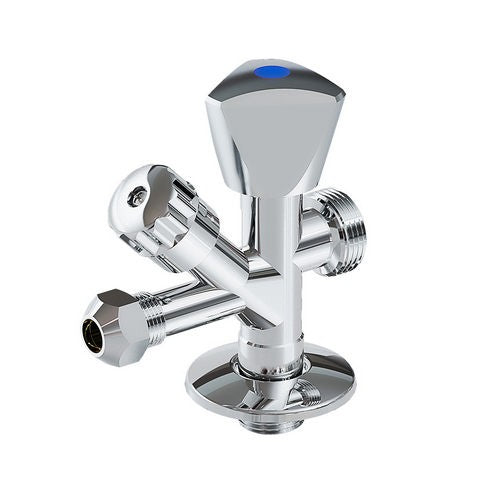 RUBINETTO COMBINATO SOTTOLAVABO - LAVATRICE Misura: 1/2 x 3/4 x 3/8 x 10 cromo