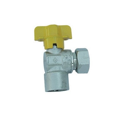 RUBINETTO GAS SQUADRA F CON BOCCHETTONE Misura: 1/2" x 1/2" DN 10