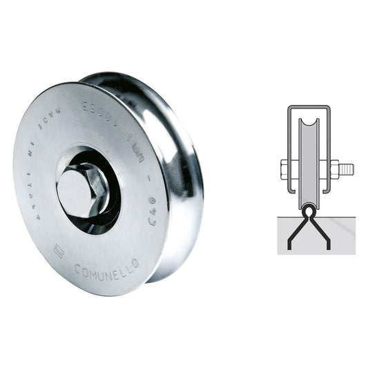 RUOTA PER CANCELLI GOLA A 'U' ø 100 1 cuscinetto 310 (100S) h.gola 9,5 mm