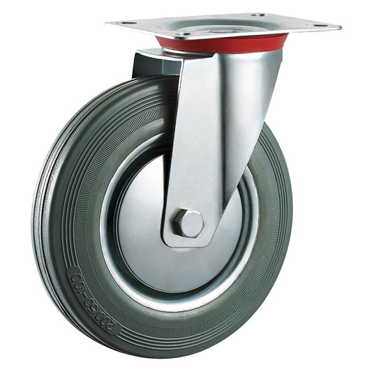 RUOTA PER CARRELLI ART. 80 ø mm 125 - piastra mm 105 x 85 - capacità kg 80