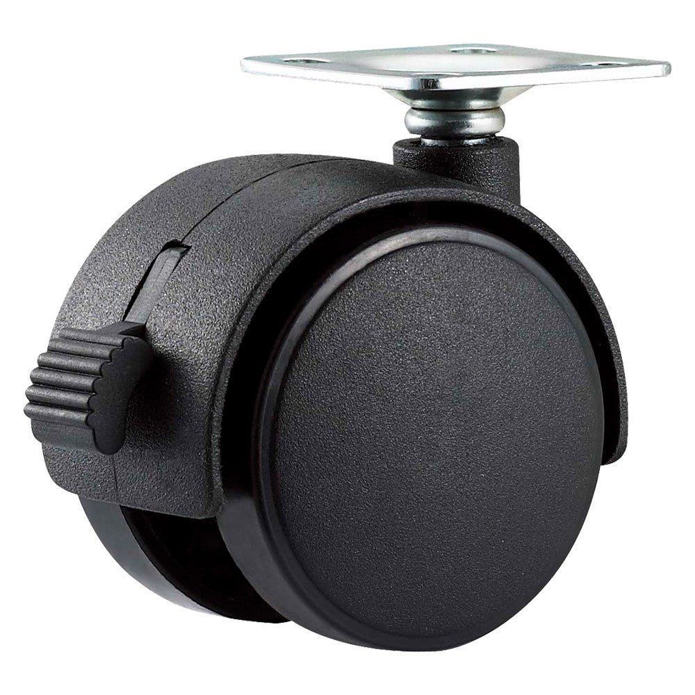 RUOTA PER MOBILI DOPPIA ø 50 - piastra mm 38 x 38 - capacità kg 30 - pz 2 BL