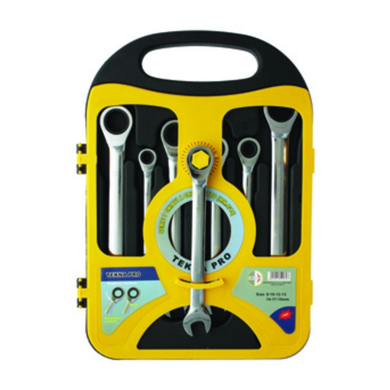SERIE  7 CHIAVI A CRICCHETTO 8/19 MM CROMO VAN