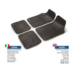 SET TAPPETO AUTO IN GOMMA POLAR 4 PEZZI