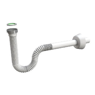 SIFONE ESTENSIBILE "SIFONCELLO" C/GHIERA METALLO Misura: 1"1/4 Bianco