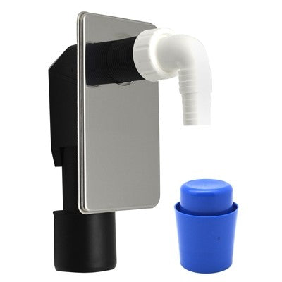 SIFONE LAVATRICE AD INCASSO CON PLACCA INOX Misura: Diam. 40-50