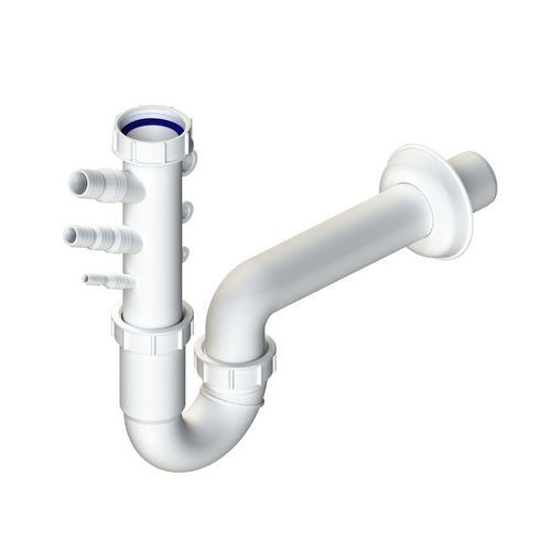 SIFONE PER LAVELLO A U CON ATTACCO MULTIFUNZIONE HERMES Misura: 1"1/2 Uscita D.40