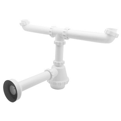 SIFONE PVC 2 VIE S / PILETTA PER INOX Misura: 1"1/2 Diam. 40