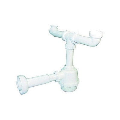 SIFONE PVC 2 VIE S / PILETTA PER PORCELLANA CON CANOTTO Misura: 1"1/4