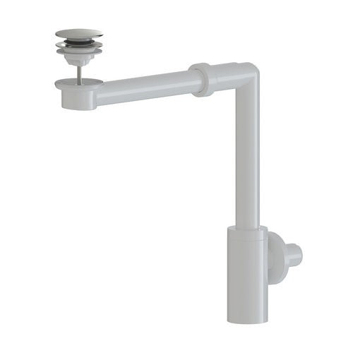 SIFONE SALVASPAZIO PER LAVABO IN ABS CON PILETTA CLICK CLACK MINIMAL Misura: D. 32 Bianco Lucido
