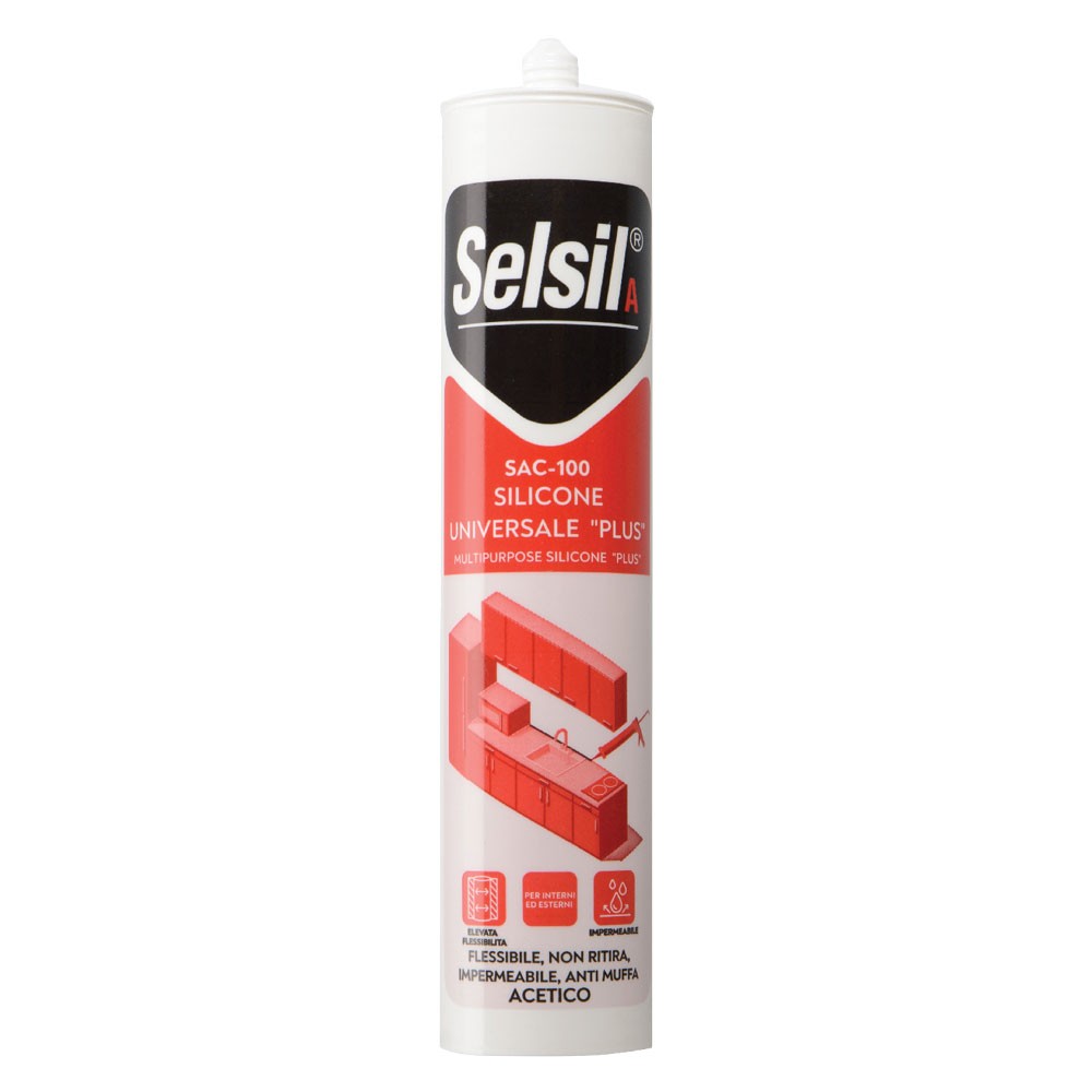 SILICONE ACETICO UNIVERSALE 'SAC 100' trasparente gr 280